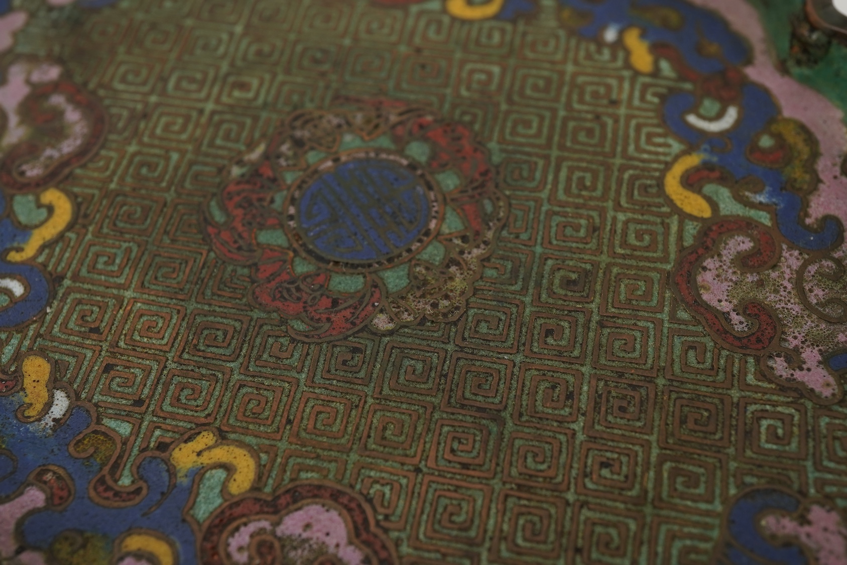 Three Chinese cloisonné enamel stands or trays, 18th century